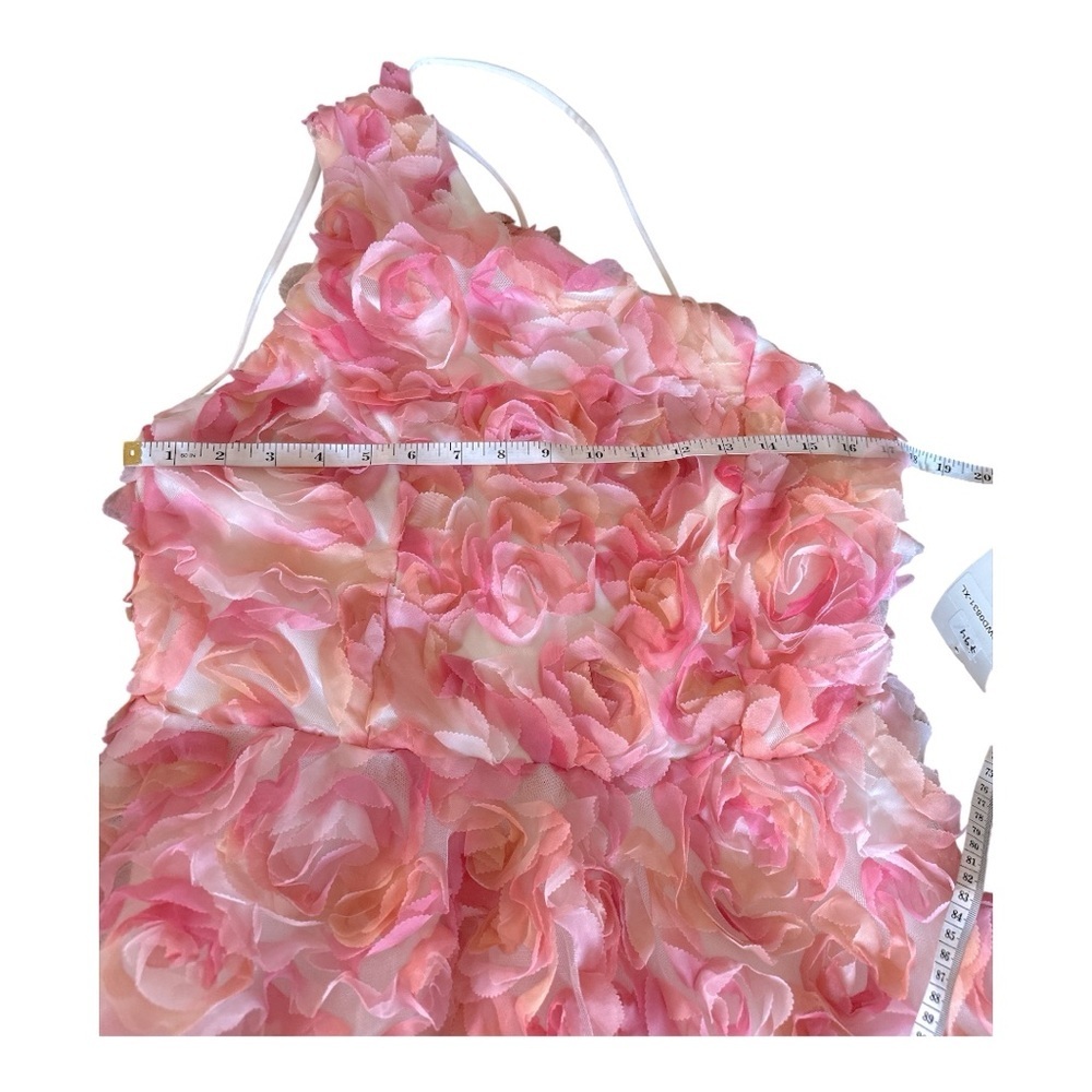 Faeriesty 3D Floral Rose Dress XL – One Shoulder, Pink Peach, NWT - Picture 8 of 11